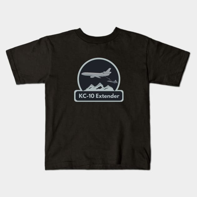 KC-10 Airplane Refueling F-22 Kids T-Shirt by NorseTech